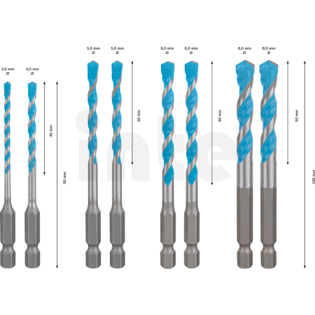 BOSCH Sada vrtáků EXPERT HEX-9 MultiConstruction 3–8 mm pro Pick & Click 2608901455