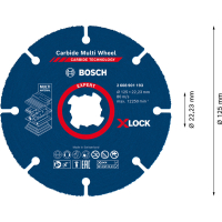 BOSCH Víceúčelový řezný kotouč EXPERT Carbide Multi Wheel X-LOCK 125 mm, 22,23 mm 2608901193