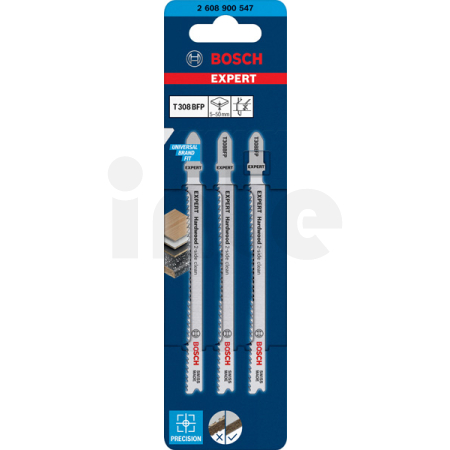 BOSCH Pilové plátky pro přímočaré pily EXPERT Hardwood 2-side cleanT 308 BFP, 3 ks 2608900547