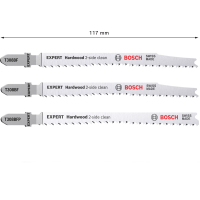 BOSCH 2dílná sada pilových plátků do přímočarých pil EXPERT Hardwood 2-side clean T308BF/BFP,  2608900549