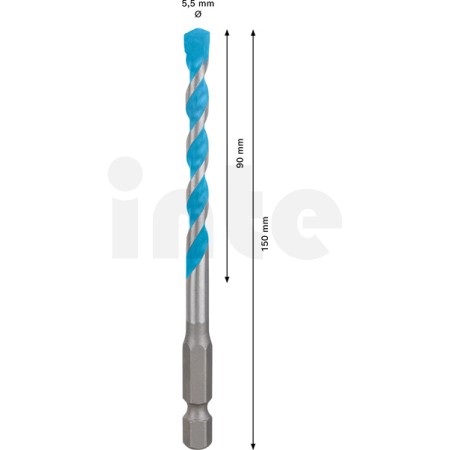 BOSCH Víceúčelový vrták EXPERT HEX-9 MultiConstruction, 5,5 × 90 × 150 mm 2608900573