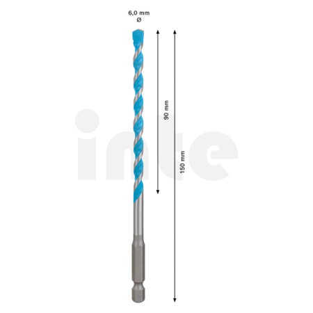 BOSCH Víceúčelový vrták EXPERT HEX-9 MultiConstruction, 6 × 90 × 150 mm 2608900575