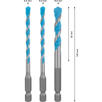 BOSCH 3dílná sada vrtáků EXPERT HEX-9 MultiConstruction 5/6/8 mm 2608900584