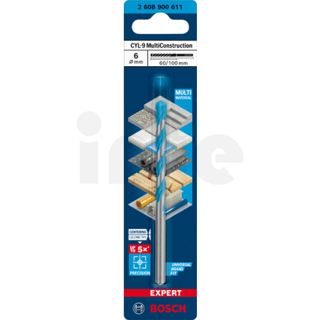 BOSCH Spirálový vrták EXPERT CYL-9 MultiConstruction, 6 × 60 × 100 mm 2608900611