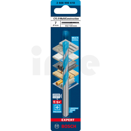 BOSCH Víceúčelový vrták EXPERT CYL-9 MultiConstruction, 7 × 60 × 100 mm 2608900618