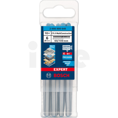 BOSCH Spirálový vrták EXPERT CYL-9 MultiConstruction 6 × 60 × 100 mm, 10 ks 2608900640