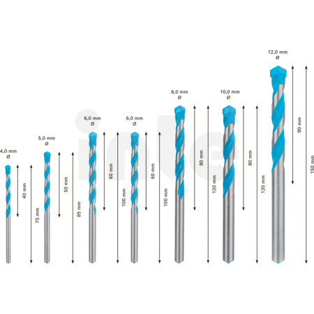 BOSCH 7dílná sada vrtáků EXPERT CYL-9 MultiConstruction 4/5/6/6/8/10/12 mm 2608900647
