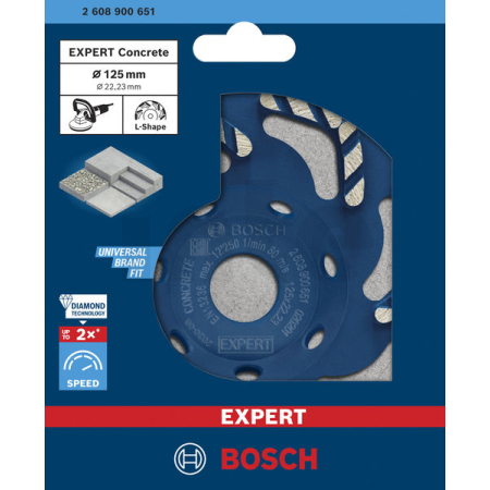 BOSCH Diamantový hrncový kotouč EXPERT Concrete 125 × 22,23 × 4,5 mm 2608900651