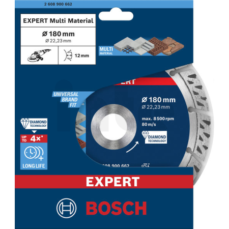 BOSCH Diamantový řezný kotouč EXPERT MultiMaterial 180 × 22,23 × 2,4 × 12 mm 2608900662