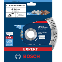 BOSCH Diamantový řezný kotouč EXPERT MultiMaterial 180 × 22,23 × 2,4 × 12 mm 2608900662