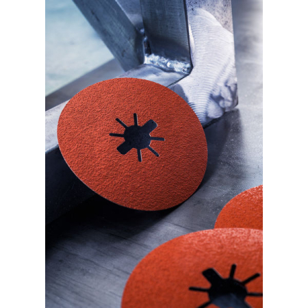 BOSCH Fíbrové brusné kotouče EXPERT R782 Prisma Ceramic X-LOCK, 115 mm, 22,23 mm, P120, 5 kusů 2608621807