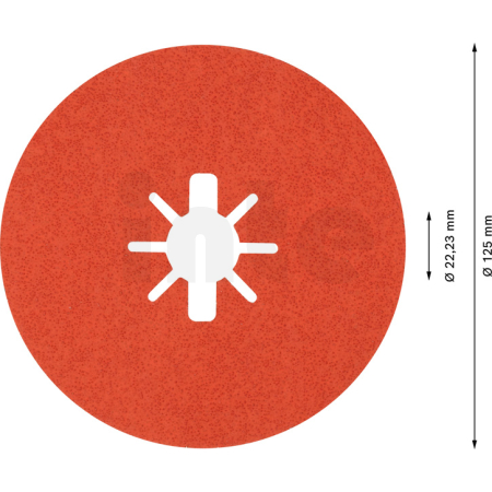 BOSCH Fíbrový brusný kotouč EXPERT R782 Prisma Ceramic X-LOCK, 125 mm, 22,23 mm, G 60, 5 kusů 2608621809