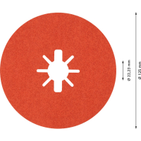 BOSCH Fíbrový brusný kotouč EXPERT R782 Prisma Ceramic X-LOCK, 125 mm, 22,23 mm, G 60, 5 kusů 2608621809