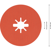 BOSCH Fíbrový brusný kotouč EXPERT R782 Prisma Ceramic X-LOCK, 125 mm, 22,23 mm, P120, 5 kusů 2608621811
