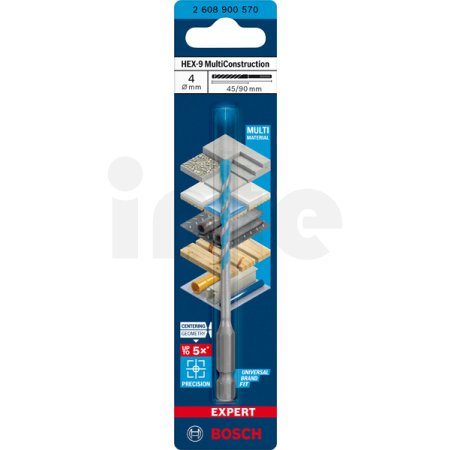 BOSCH Víceúčelový vrták EXPERT HEX-9 MultiConstruction, 4 × 45 × 90 mm 2608900570