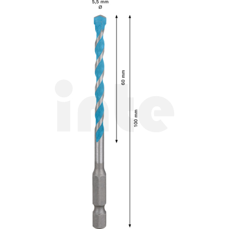 BOSCH Víceúčelový vrták EXPERT HEX-9 MultiConstruction, 5,5 × 60 × 100 mm 2608900572