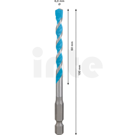 BOSCH Víceúčelový vrták EXPERT HEX-9 MultiConstruction, 6 × 60 × 100 mm 2608900574