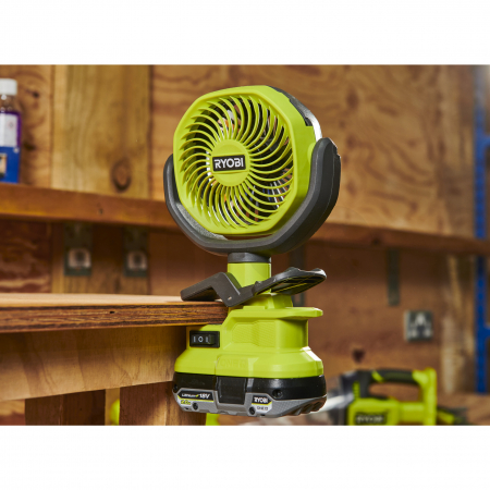 RYOBI RCF18 18V Akumulátorový ventilátor s klipsem 5133005400