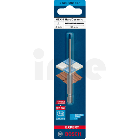 BOSCH Vrták do dlažby EXPERT HEX-9 HardCeramic 3 × 90 mm 2608900587