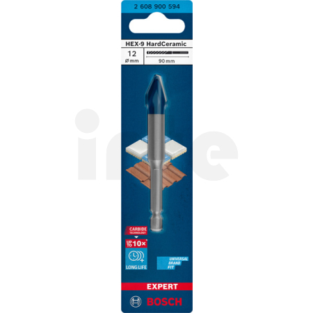 BOSCH Vrták do dlažby EXPERT HEX-9 HardCeramic 12 × 90 mm 2608900594