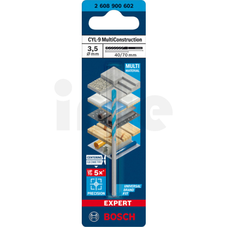 BOSCH Víceúčelový vrták EXPERT CYL-9 MultiConstruction, 3,5 × 40 × 70 mm 2608900602