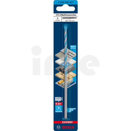 BOSCH Spirálový vrták EXPERT CYL-9 MultiConstruction, 5 × 90 × 150 mm 2608900607