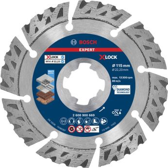 BOSCH Diamantový dělicí kotouč EXPERT MultiMaterial X-LOCK 115 × 22,23 × 2,4 × 12 mm 2608900669