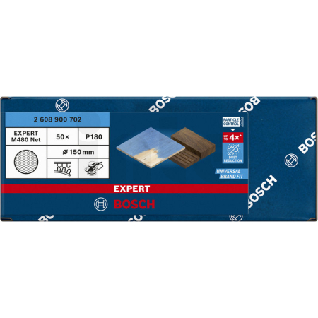BOSCH Brusná mřížka EXPERT M480 pro vibrační brusky 150 mm, G 180 50 ks 2608900702