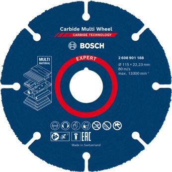 BOSCH Řezné kotouče EXPERT Carbide Multi Wheel 115 mm, 22,23 mm 2608901188