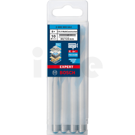 BOSCH Spirálový vrták EXPERT CYL-9 MultiConstruction 10 × 80 × 120 mm, 8 ks 2608900644