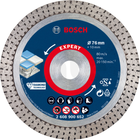BOSCH Diamantový řezný kotouč EXPERT HardCeramic 76 mm, 76 × 1,5 × 10 mm 2608900652