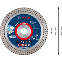 BOSCH Diamantový řezný kotouč EXPERT HardCeramic 76 mm, 76 × 1,5 × 10 mm 2608900652