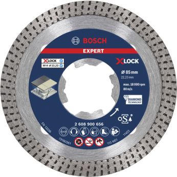 BOSCH Diamantový dělicí kotouč EXPERT HardCeramic X-LOCK 85 × 22,23 × 1,6 × 7 mm 2608900656