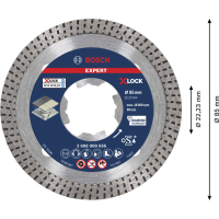 BOSCH Diamantový dělicí kotouč EXPERT HardCeramic X-LOCK 85 × 22,23 × 1,6 × 7 mm 2608900656