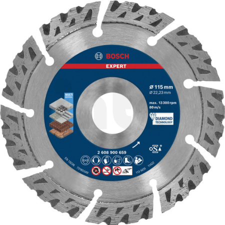 BOSCH Diamantový řezný kotouč EXPERT MultiMaterial 115 × 22,23 × 2,2 × 12 mm 2608900659