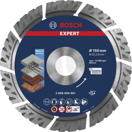 BOSCH Diamantový řezný kotouč EXPERT MultiMaterial 150 × 22,23 × 2,4 × 12 mm 2608900661