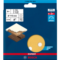 BOSCH Sada brusných papírů EXPERT C470 pro vibrační brusky 115 mm, 8 otvorů, G 60/120/240, 6 ks 2608900802