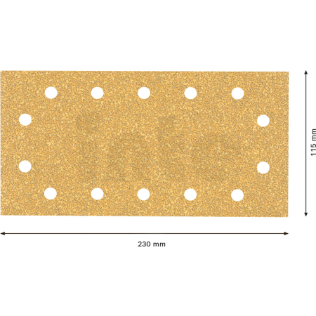 BOSCH Brusný papír EXPERT C470 se 14 otvory pro vibrační brusky 115 × 230 mm, G 40, 10 ks 2608900860