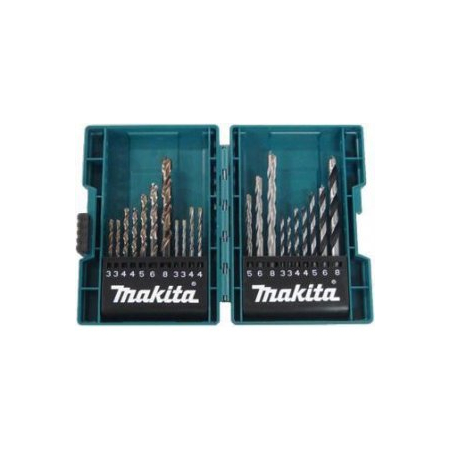 Makita - sada vrtáků do kovu/dřeva/zdiva 3-8mm (po 1), 21ks B-44884