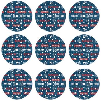 BOSCH 9dílná sada brusných kotoučů EXPERT O780 s fólií, 150 mm, G80 (3×); G120 (3×); G180 (3×) 2608902448