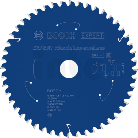 BOSCH Pilový kotouč EXPERT Aluminium cordless pro okružní pilu, 150 × 1,8/1,3 × 20 mm, T48 2608902118