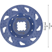 BOSCH Karbidový hrncový kotouč EXPERT Multi Material, hrubý, šikmý, X-LOCK, 115 mm, 22,23 mm 2608901687