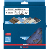 BOSCH Karbidový hrncový kotouč EXPERT Multi Material, hrubý, šikmý, 180 mm, 22,23 mm 2608901749