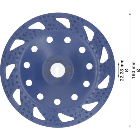 BOSCH Karbidový hrncový kotouč EXPERT Multi Material, hrubý, šikmý, 180 mm, 22,23 mm 2608901749