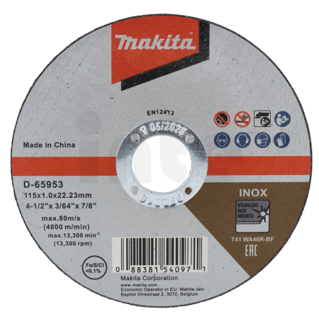 Makita - kotouč řezný nerez 115x1.2x22.23mm D-65953