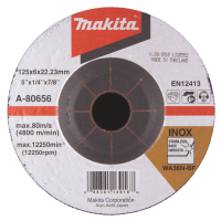 Makita - kotouč brusný nerez 125x6x22.23mm A-80656