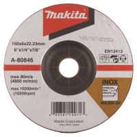 Makita - kotouč brusný nerez 150x6x22.23mm A-80846