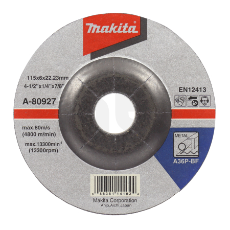 Makita - kotouč brusný ocel 115x6x22.23mm A-80927