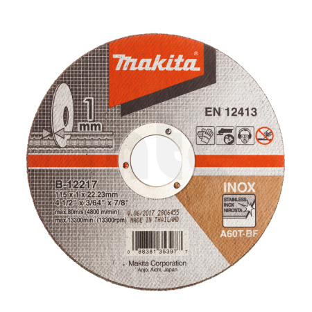 Makita - kotouč řezný nerez 115x1x22.23mm = old P-53001, new E-03034 B-12217
