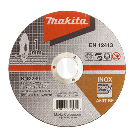 Makita - řezný kotouč 125x1x22 nerez=oldP-53023=newE-03040 B-12239